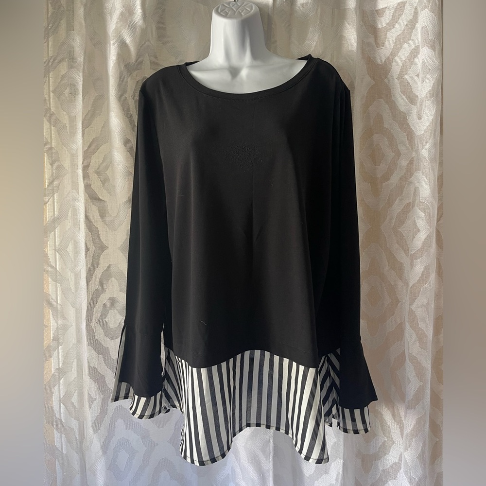 INC black with stripe detail hem size XL
